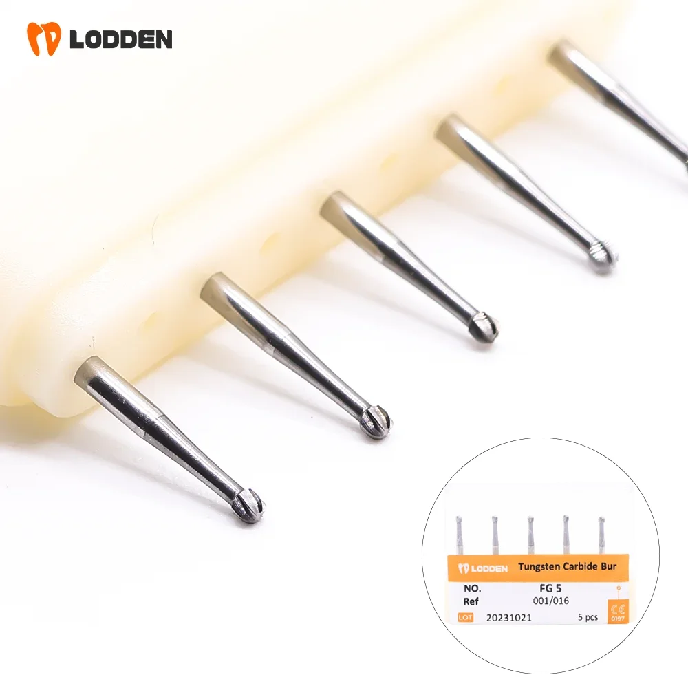 LODDEN 5pcs/box Tungsten Carbide Burs Ball Round FG 5 Plain Cut Drills 1.6mm High Speed for Dentistry Grinding Tools
LODDEN 5pcs/box Tungsten Carbide Burs Ball Round FG 5 Plain Cut Drills 1.6mm High Speed for Dentistry Grinding Tools