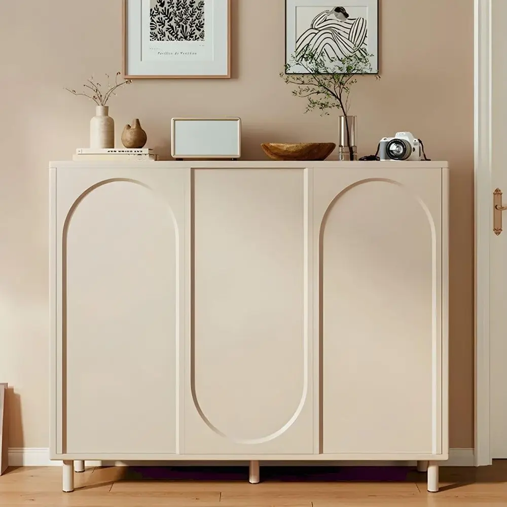 Cream Shoe Storage Cabinet with Door, 39L x 13W x 37H for Entranceway
Cream Shoe Storage Cabinet with Door, 39L x 13W x 37H for Entranceway