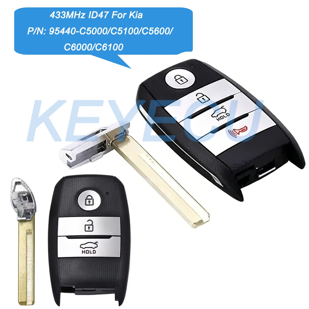 Smart Remote Key 3/4 Button FSK 433MHz ID47 Chip for Kia Sorento 2015-2020 95440-C5000/C6000/C6100/C5600/C5100 TQ8-FOB-4F06
Smart Remote Key 3/4 Button FSK 433MHz ID47 Chip for Kia Sorento 2015-2020 95440-C5000/C6000/C6100/C5600/C5100 TQ8-FOB-4F06