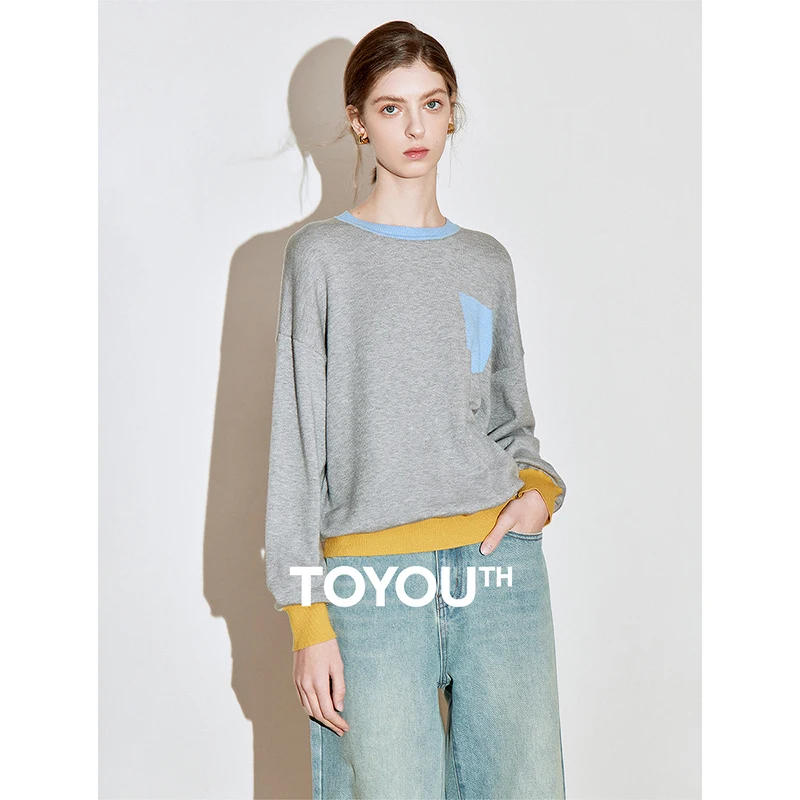 TOYOUTH Women Knitted Sweater 2025 Spring New Color Blocked Splicing Versatile Pullover Tops
TOYOUTH Women Knitted Sweater 2025 Spring New Color Blocked Splicing Versatile Pullover Tops