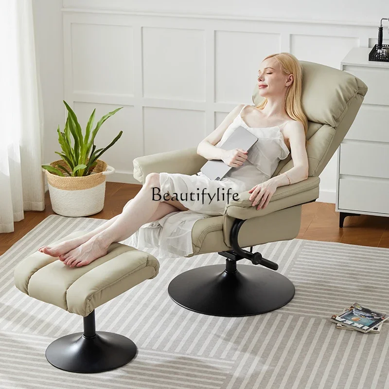 01Leisure function recliner leather light luxury lunch break rotating chair plus footstool
01Leisure function recliner leather light luxury lunch break rotating chair plus footstool