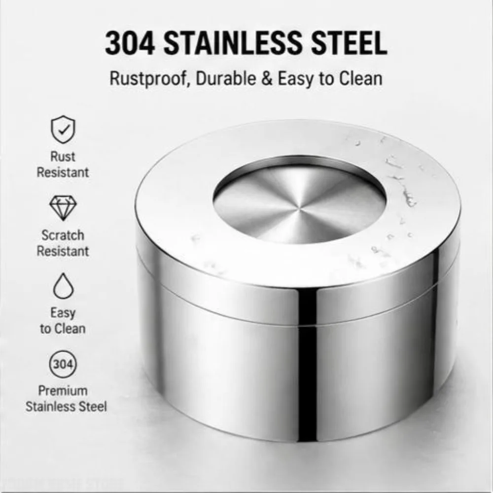 Cool Heavy Duty Rotating Stainless Steel Ashtray with Lid for Home Gadgets Cigar Smoking Accessories Gift for Boyfriend
Cool Heavy Duty Rotating Stainless Steel Ashtray with Lid for Home Gadgets Cigar Smoking Accessories Gift for Boyfriend