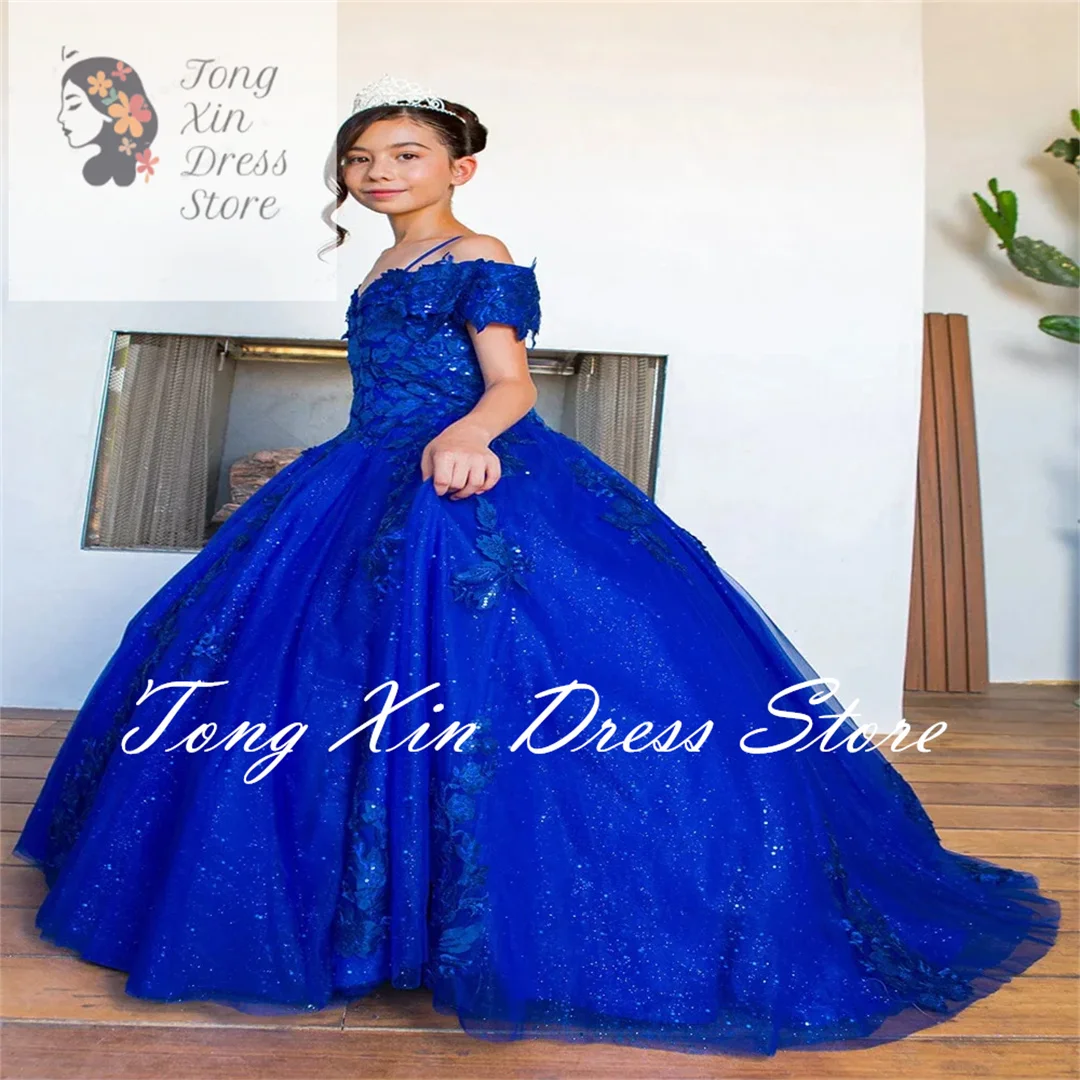 Customized Royal Blue Flower Girl Dress with Spaghetti Band Lace Stickers Thin Gauze Princess Beauty Pageant Formal Event
Customized Royal Blue Flower Girl Dress with Spaghetti Band Lace Stickers Thin Gauze Princess Beauty Pageant Formal Event