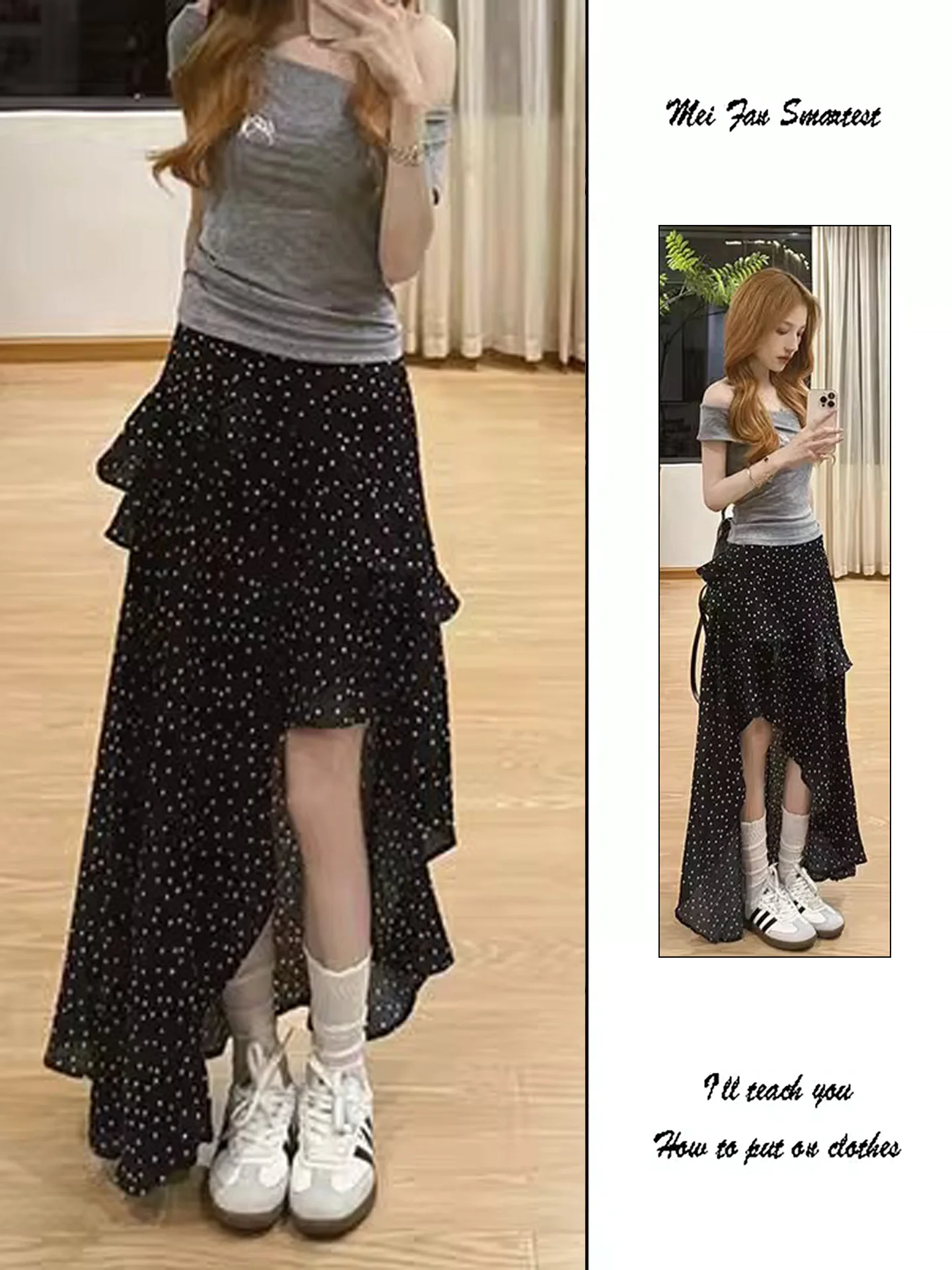 Retro Black Polka Dot Asymmetrical Skirt Women's Summer Thin A-Line Slit Polka Dot Long Skirt Commute Anti-Static High W...
Retro Black Polka Dot Asymmetrical Skirt Women's Summer Thin A-Line Slit Polka Dot Long Skirt Commute Anti-Static High W...