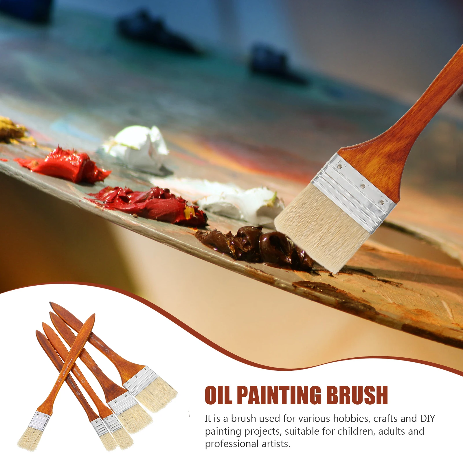 5pcs Oil Painting Brush Wood Handle Durable Painting Tool For Art Diy Wall Lightweight Easy Carry Gift For Artists Adults Kids
5pcs Oil Painting Brush Wood Handle Durable Painting Tool For Art Diy Wall Lightweight Easy Carry Gift For Artists Adults Kids