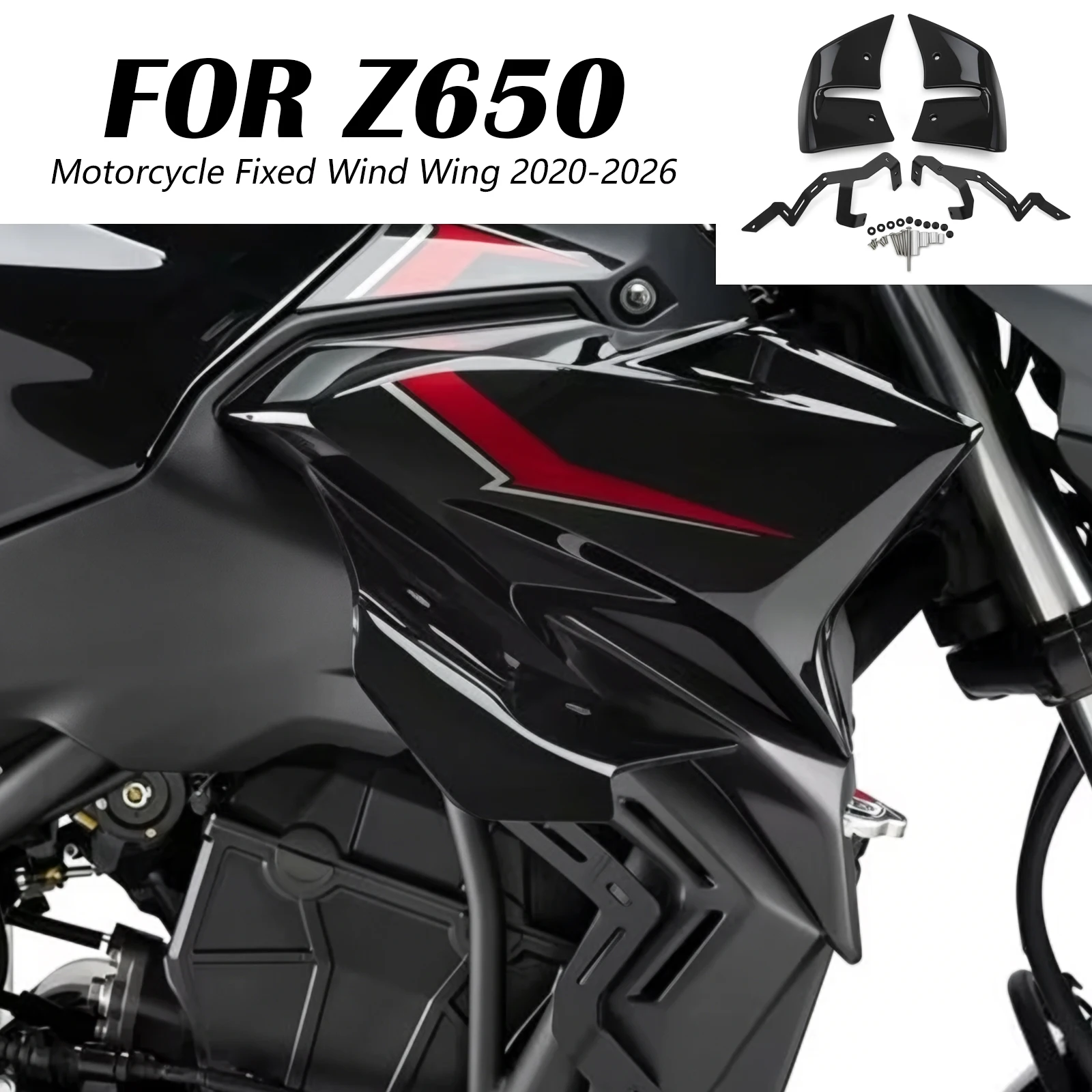 For KAWASAKI Z650 2026 2025 Z 650 2020-2026 Front spoiler Lower spoiler Side GP WING DOWNFORCE NAKED FRONTAL SPOILERS
For KAWASAKI Z650 2026 2025 Z 650 2020-2026 Front spoiler Lower spoiler Side GP WING DOWNFORCE NAKED FRONTAL SPOILERS