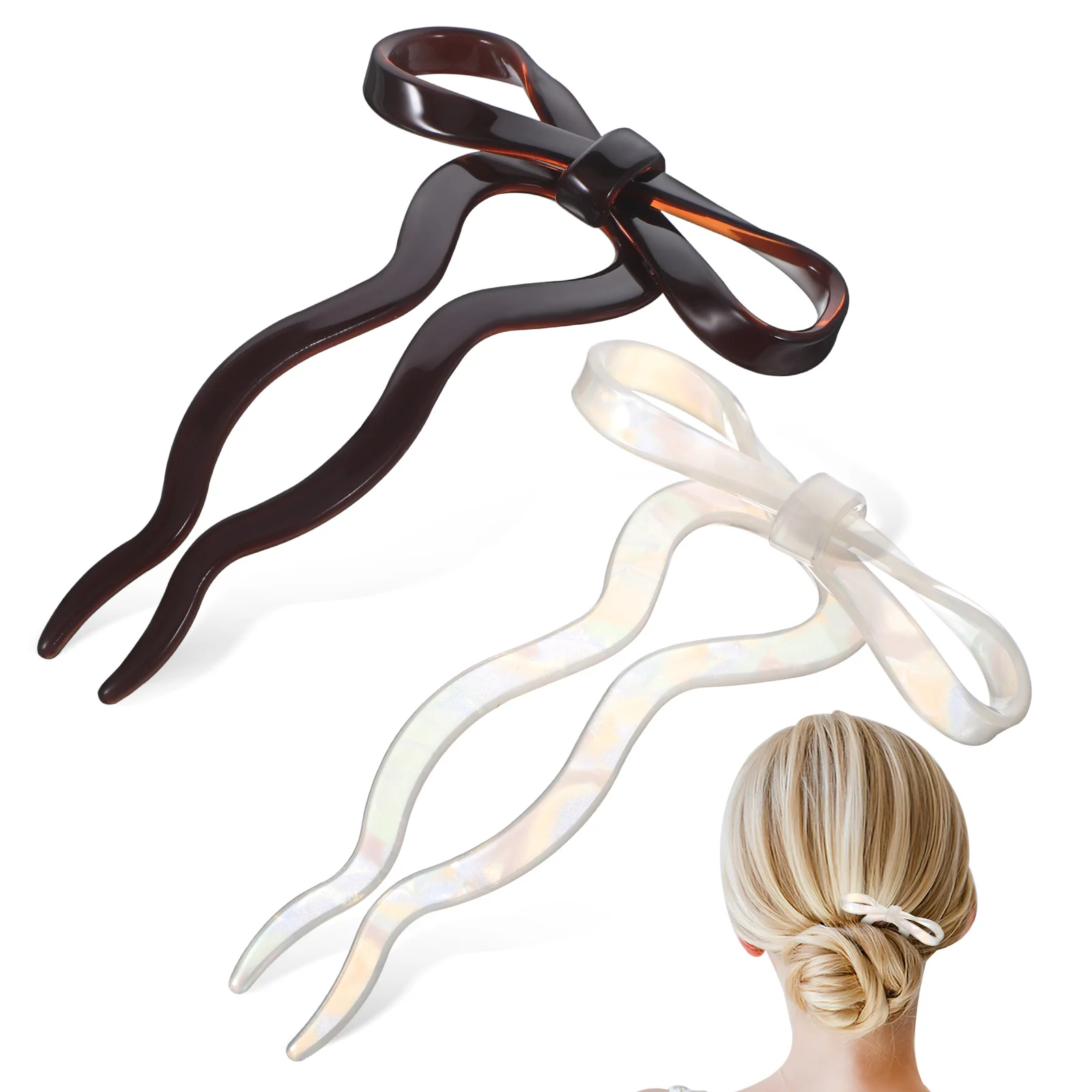 2 Pcs Bow Hairpin French Pins Stick for Fine Sweet Acetate Hairpins Clips Women Thick
2 Pcs Bow Hairpin French Pins Stick for Fine Sweet Acetate Hairpins Clips Women Thick
