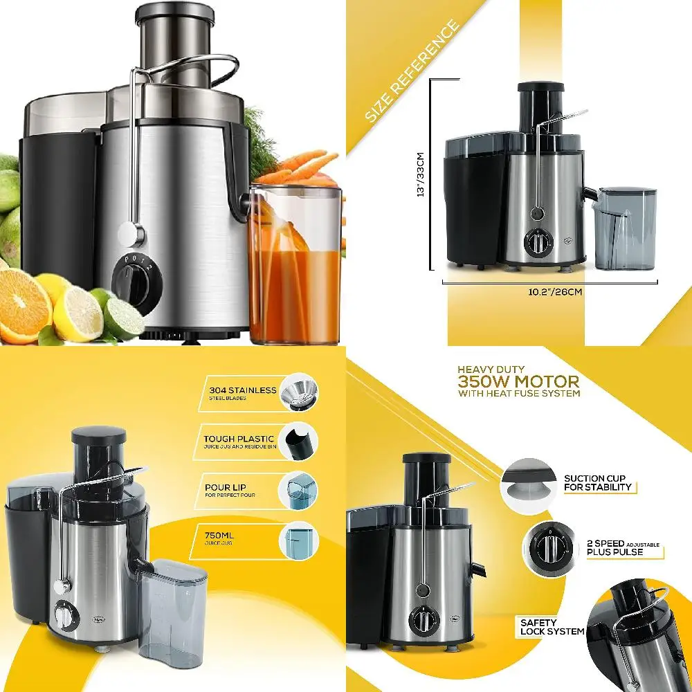 Juicer Machines, 3" Wide Mouth 400W Centrifugal Juicers for Vegetable and Fruit, Juice Extractor with 3-Speed Setting, Easy to
Juicer Machines, 3" Wide Mouth 400W Centrifugal Juicers for Vegetable and Fruit, Juice Extractor with 3-Speed Setting, Easy to
