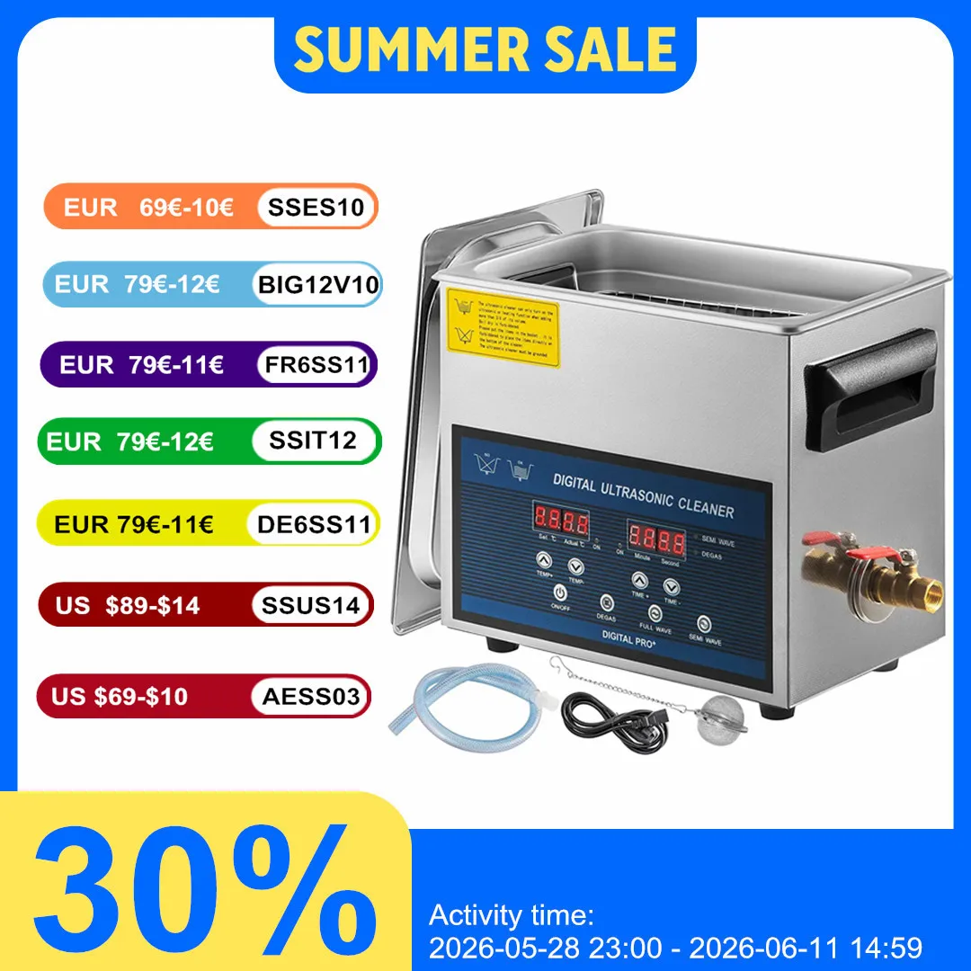 6L Professional Ultrasonic Cleaner Jewelry/Glasses/Tools Digital Timer Ultrasonic Glasses Cleaner Home Jewelry Cleaning Solution
6L Professional Ultrasonic Cleaner Jewelry/Glasses/Tools Digital Timer Ultrasonic Glasses Cleaner Home Jewelry Cleaning Solution