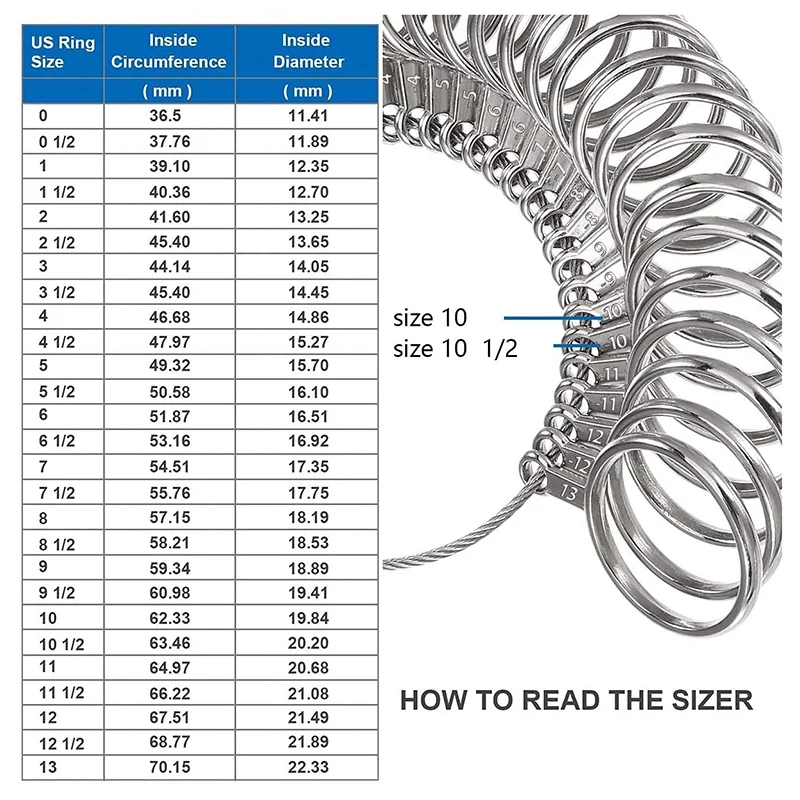 A32HOT-Ring Sizer Measuring Tool Set Including Ring Mandrel Metal Ring Sizer Gauge Kit Rubber Jeweler's Mallet US Version
A32HOT-Ring Sizer Measuring Tool Set Including Ring Mandrel Metal Ring Sizer Gauge Kit Rubber Jeweler's Mallet US Version