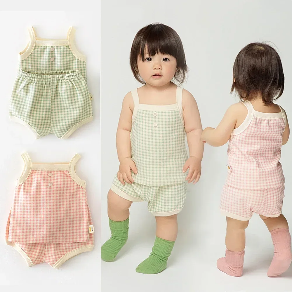Baby Summer Pajamas New Lattice Baby Thin Suspender Vest + Shorts for Girls Home Clothes Toddler Girl Clothes
Baby Summer Pajamas New Lattice Baby Thin Suspender Vest + Shorts for Girls Home Clothes Toddler Girl Clothes