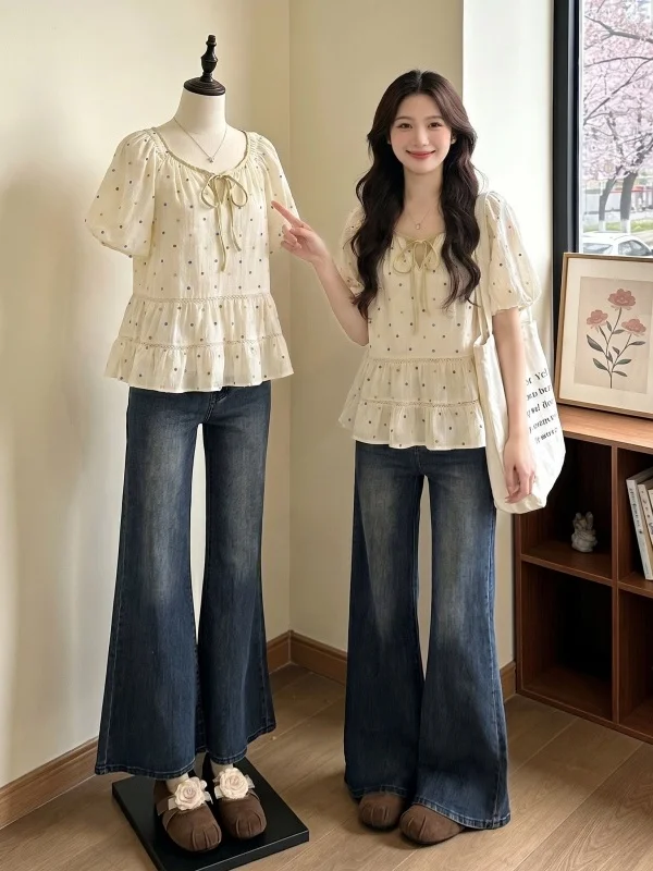 Polka Dot Short Sleeve Shirt Women's Summer New Large Size Fat MM Anti-Aging Doll Shirt Top Korean Style Commute
Polka Dot Short Sleeve Shirt Women's Summer New Large Size Fat MM Anti-Aging Doll Shirt Top Korean Style Commute