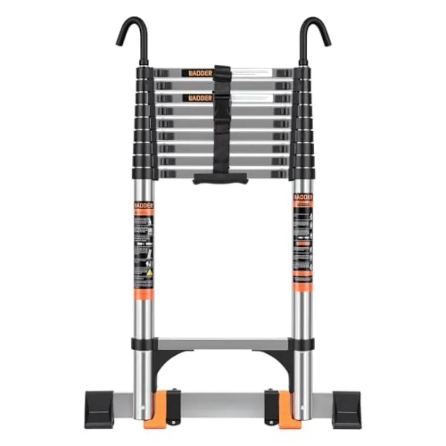 Telescoping Ladder, 12.5 FT Extension Ladder w/Hooks, Stabilizers, Wheels, Heavy Duty 330lbs Max Capacity, Collapsible Telescop
Telescoping Ladder, 12.5 FT Extension Ladder w/Hooks, Stabilizers, Wheels, Heavy Duty 330lbs Max Capacity, Collapsible Telescop