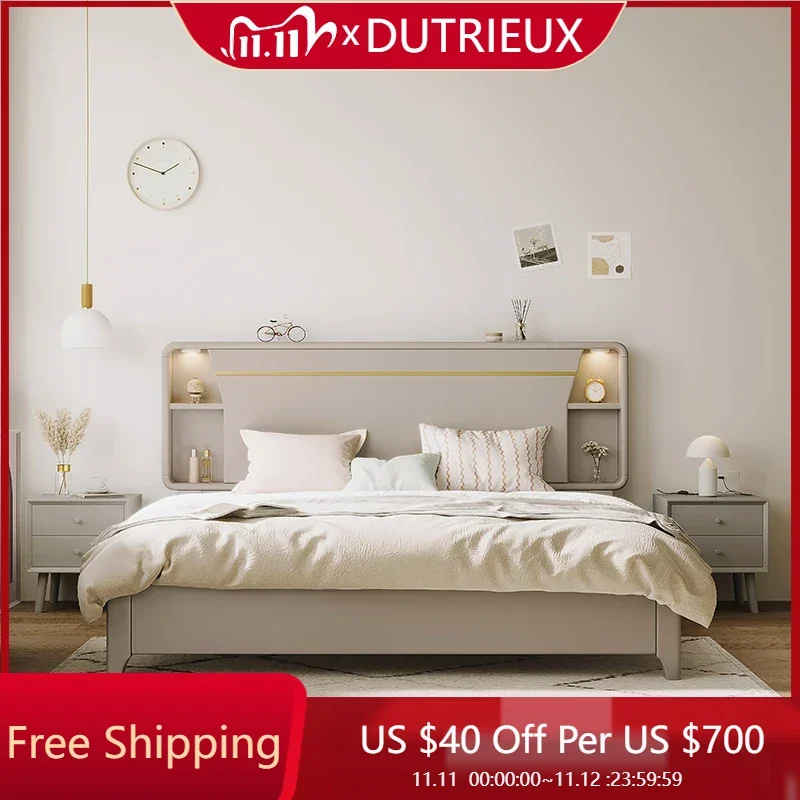 Headboard Fashionable Bed Modern Solid Wood Wedding Create Quality Bed King Size Quality American Style Cama De Casal Furniture
Headboard Fashionable Bed Modern Solid Wood Wedding Create Quality Bed King Size Quality American Style Cama De Casal Furniture