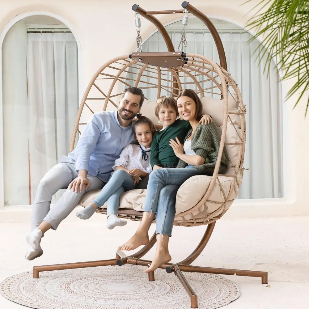 2 Seater Egg Swing Chair with Stand, Double Person Outdoor Swing, Large Black Hanging Chair, 510Lbs Capacity
2 Seater Egg Swing Chair with Stand, Double Person Outdoor Swing, Large Black Hanging Chair, 510Lbs Capacity
