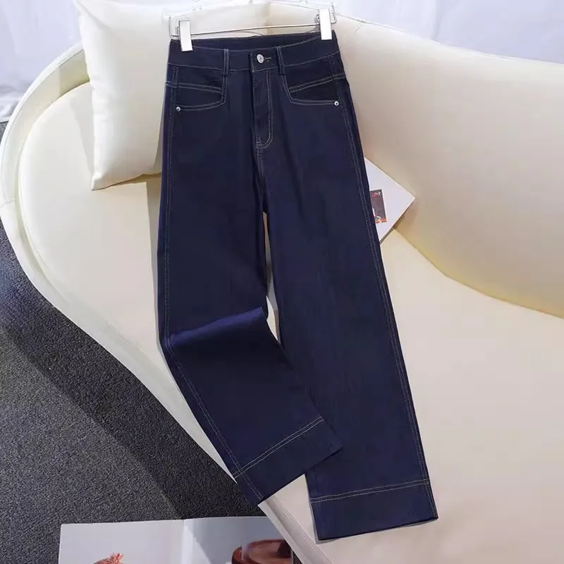 High Waist Wide Leg Straight Cut Jeans Casual Summer New Style Retro Wind Slim Version Crotch Covering Loose Fit Denim Pants
High Waist Wide Leg Straight Cut Jeans Casual Summer New Style Retro Wind Slim Version Crotch Covering Loose Fit Denim Pants