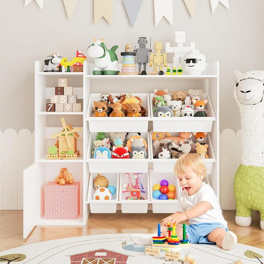 43.5 Children's Playroom Storage Organizer with 8 Bins & 3 Cubbies, Ideal for Books and Toys, Perfect for Bedroom and Kindergart
43.5 Children's Playroom Storage Organizer with 8 Bins & 3 Cubbies, Ideal for Books and Toys, Perfect for Bedroom and Kindergart