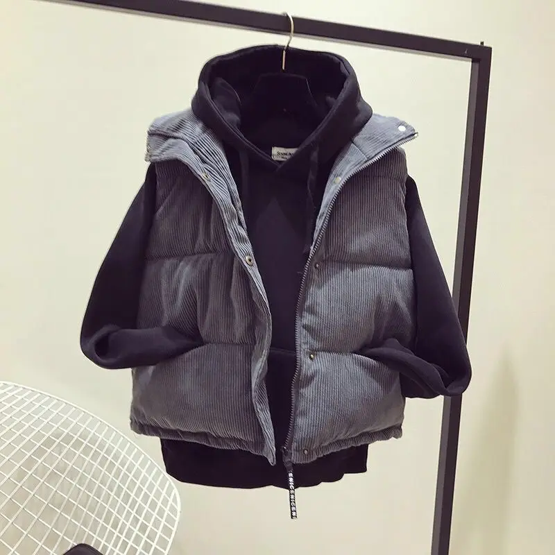 Women's Corduroy Waistcoat Winter Thickened Short Loose Korean Student College Style Waistcoat Cotton Waistcoat Jacket
Women's Corduroy Waistcoat Winter Thickened Short Loose Korean Student College Style Waistcoat Cotton Waistcoat Jacket