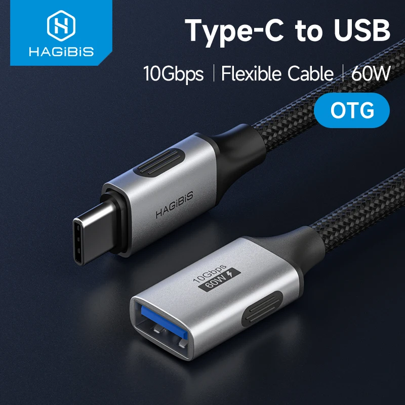 Hagibis USB C to USB Cable Type C Male to USB Female OTG Adapter Cable 10Gbps for iPhone 17/16/15 Pro iPad USB Flash Drive Mouse
Hagibis USB C to USB Cable Type C Male to USB Female OTG Adapter Cable 10Gbps for iPhone 17/16/15 Pro iPad USB Flash Drive Mouse