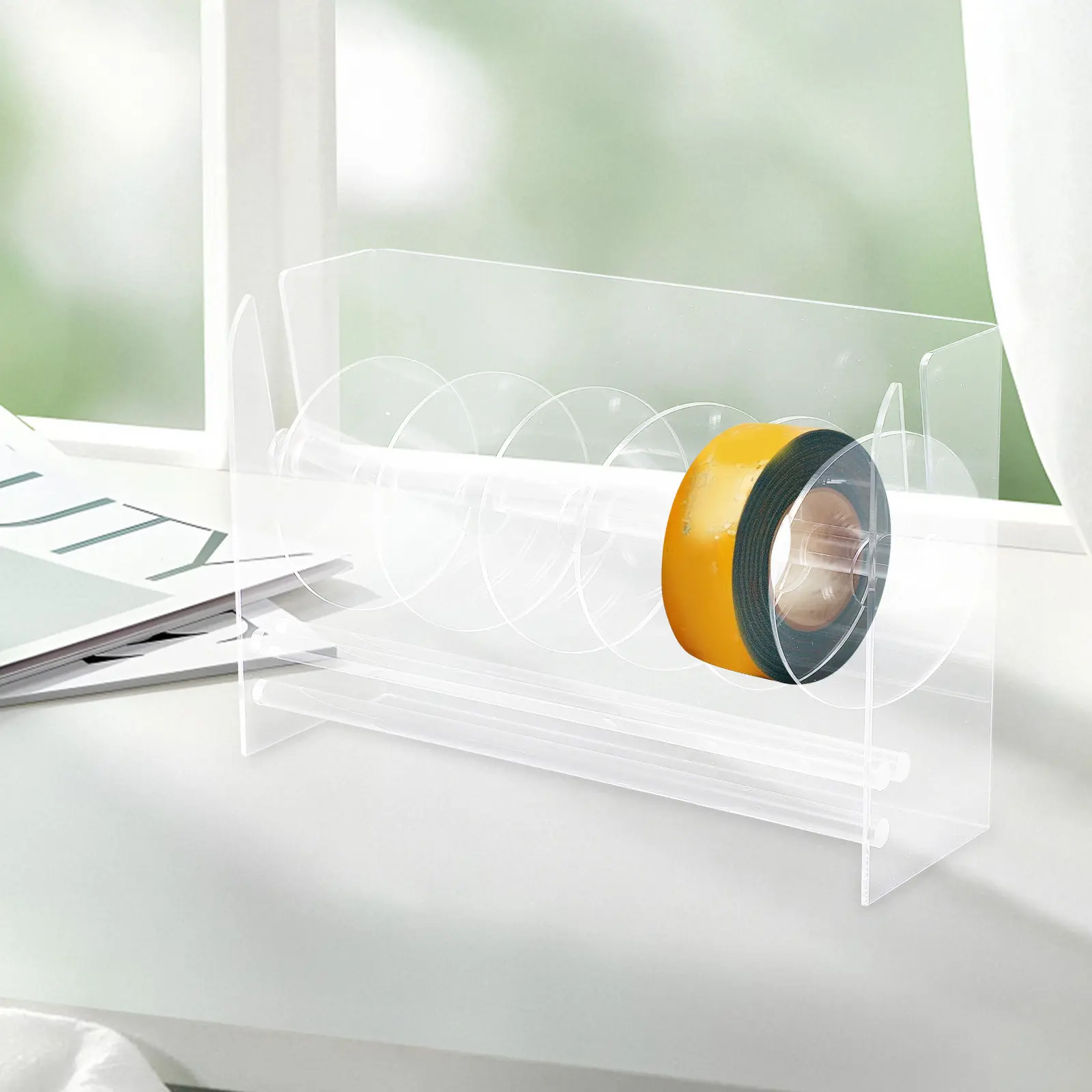 Adjustable Acrylic 7-Compartment Sticker Roll Dispenser Clear Label Holder Office Desktop Organizer Stand Sticker Storage
Adjustable Acrylic 7-Compartment Sticker Roll Dispenser Clear Label Holder Office Desktop Organizer Stand Sticker Storage