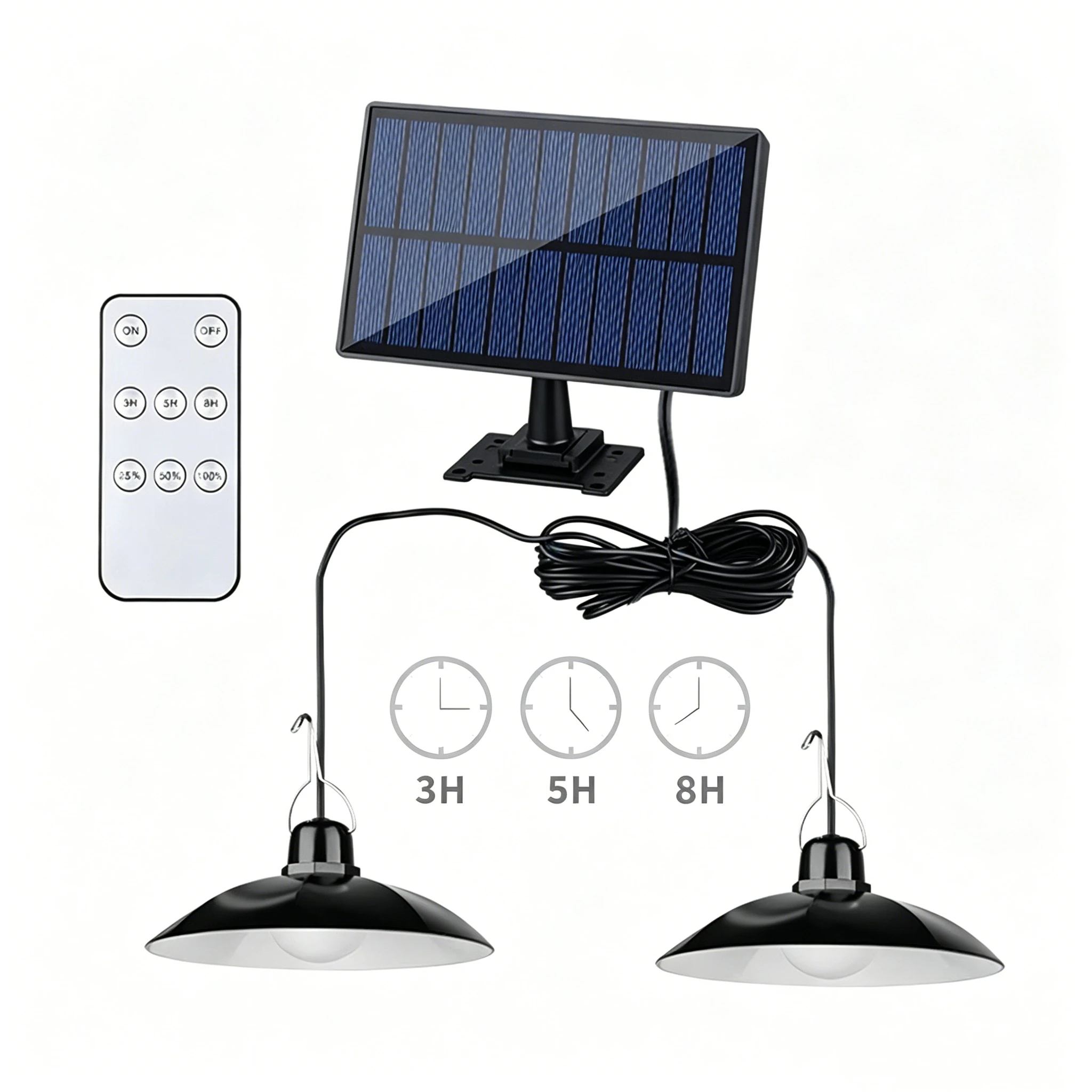 Single/Double Head Solar Pendant Light Led Solar Powered Lamp Outdoor and Indoor White Light With Remote Control Chandelier
Single/Double Head Solar Pendant Light Led Solar Powered Lamp Outdoor and Indoor White Light With Remote Control Chandelier