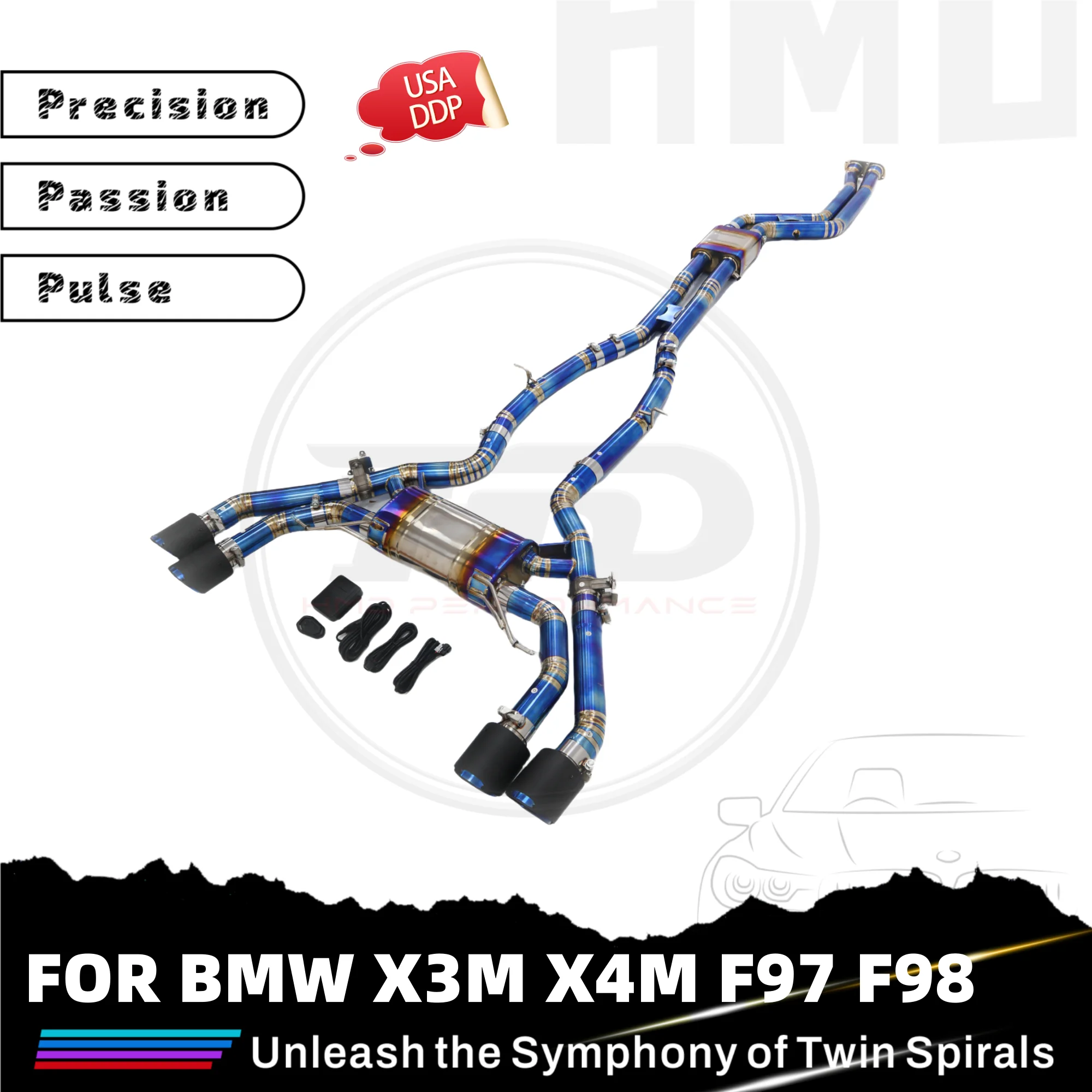 HMD настройка TC4 Catback для BMW X3M X4M F97 F98 электронные выпускные клапаны автомобильные аксессуары
HMD настройка TC4 Catback для BMW X3M X4M F97 F98 электронные выпускные клапаны автомобильные аксессуары