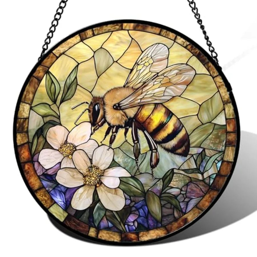 Stained Glass Window Hanging Vintage Bee Flower Sun Catcher for Window Door Home Decor Suncatcher Christmas Mother's Day Birthd
Stained Glass Window Hanging Vintage Bee Flower Sun Catcher for Window Door Home Decor Suncatcher Christmas Mother's Day Birthd