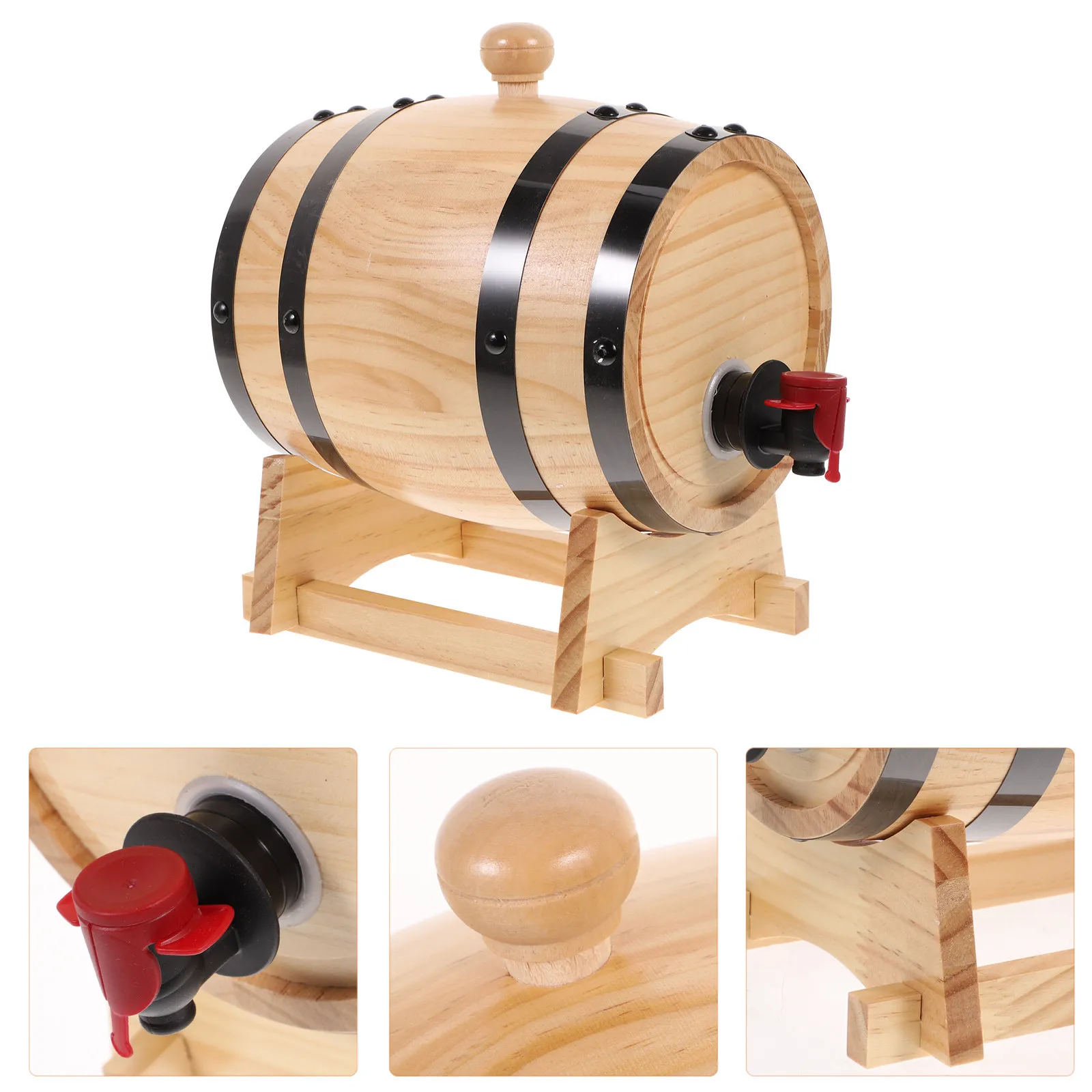 1Pcs Wooden Wine Barrel Set Red Beer Cask Barrel Dispenser Home Bar Decor Wine Bucket Stand Spigot Practical Wood Bucket
1Pcs Wooden Wine Barrel Set Red Beer Cask Barrel Dispenser Home Bar Decor Wine Bucket Stand Spigot Practical Wood Bucket