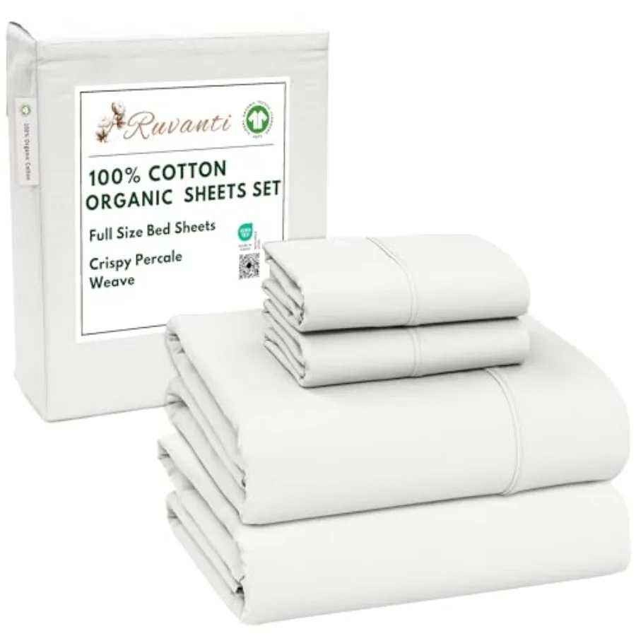 100% Cotton Organic Percale Sheets Size Crisp Cooling Bed Sheets for Hot Sleepers, Deep Pocket 15", Soft Peach Finish, Breathab
100% Cotton Organic Percale Sheets Size Crisp Cooling Bed Sheets for Hot Sleepers, Deep Pocket 15", Soft Peach Finish, Breathab
