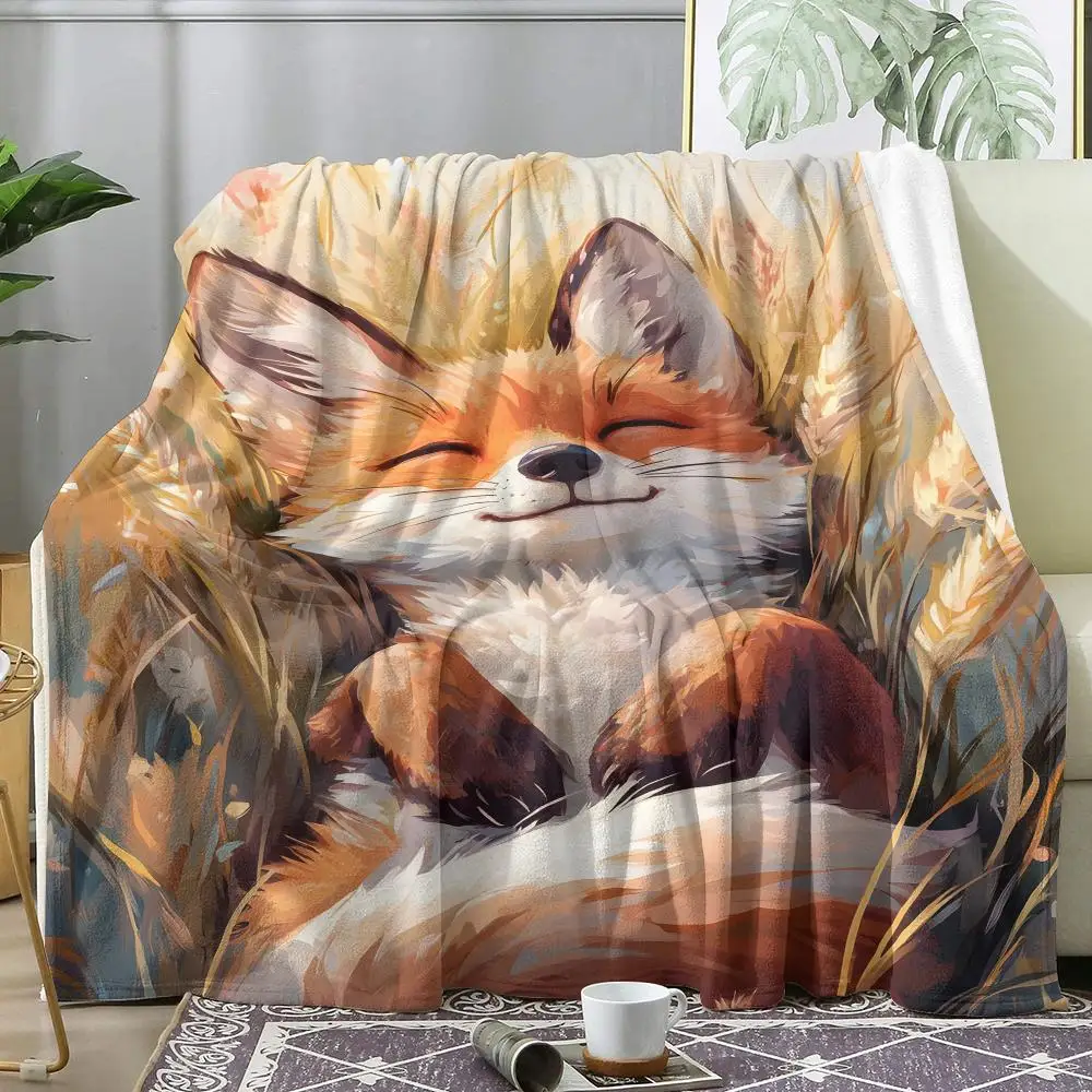 Adorable Fox Throw Soft Flannel AC Blanket Lightweight Summer Nap Throw Cozy Blanket for Sofa Bed Travel Home
Adorable Fox Throw Soft Flannel AC Blanket Lightweight Summer Nap Throw Cozy Blanket for Sofa Bed Travel Home