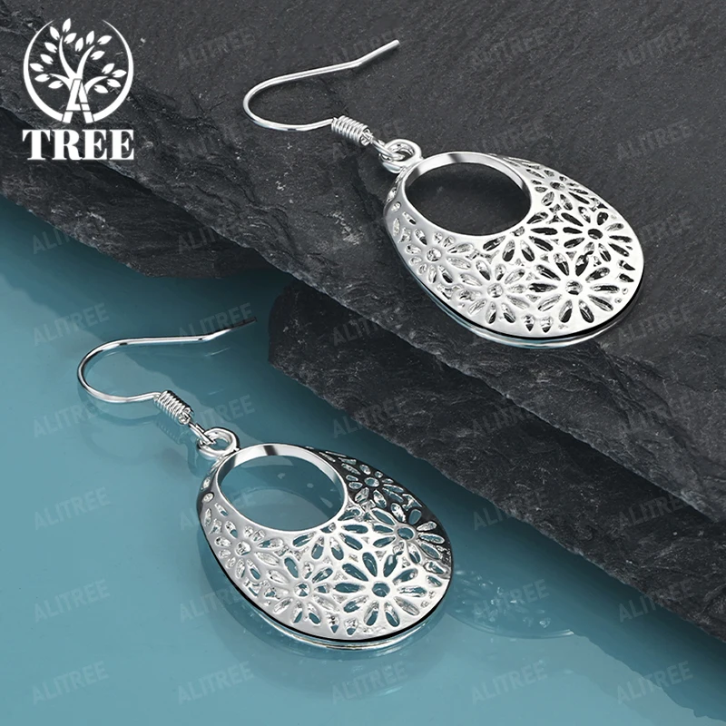 Fine 925 Sterling Silver Hollow Oval Drop Earring Lady Pretty Wedding Jewelry Accessories Women Fashion Party Holiday Gifts
Fine 925 Sterling Silver Hollow Oval Drop Earring Lady Pretty Wedding Jewelry Accessories Women Fashion Party Holiday Gifts