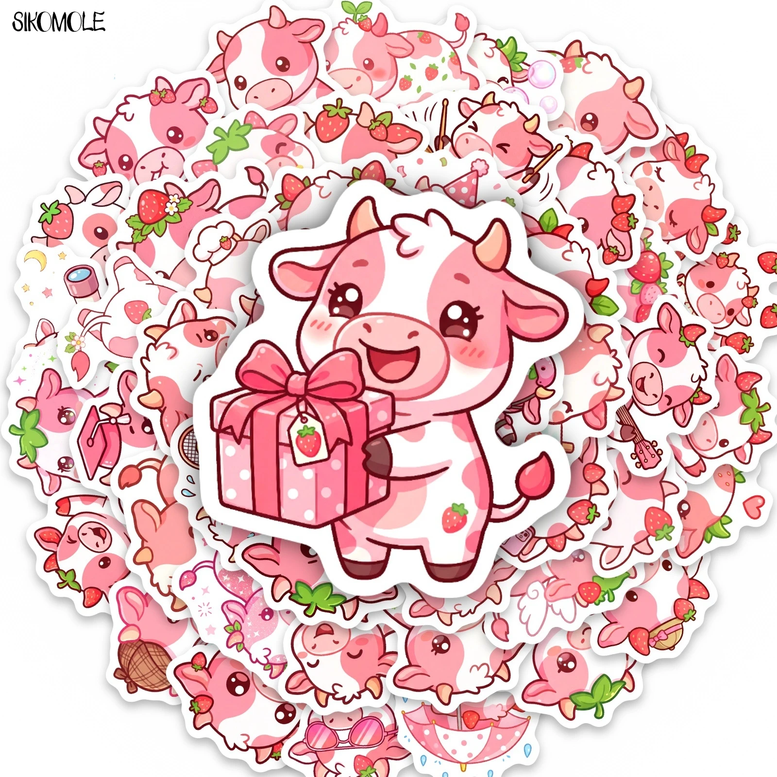 10/30/50PCS Cartoon Pink Strawberry Cow Stickers Book DIY Skateboard Toys Guitar Luggage Suitcase Decoration Graffiti Sticker
10/30/50PCS Cartoon Pink Strawberry Cow Stickers Book DIY Skateboard Toys Guitar Luggage Suitcase Decoration Graffiti Sticker