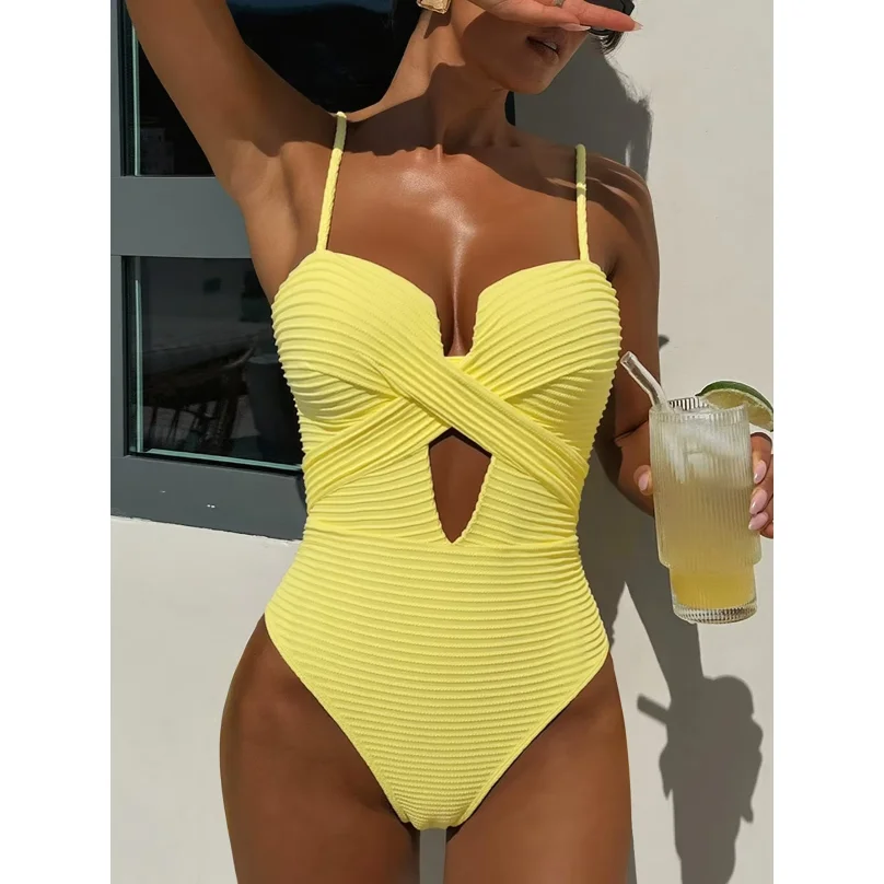 Sexy Yellow Swimwear Women 2026 Hollow Out Cross Slim Tummy Control One Piece Swimsuit Beach Backless Bathing Suit Monokini
Sexy Yellow Swimwear Women 2026 Hollow Out Cross Slim Tummy Control One Piece Swimsuit Beach Backless Bathing Suit Monokini