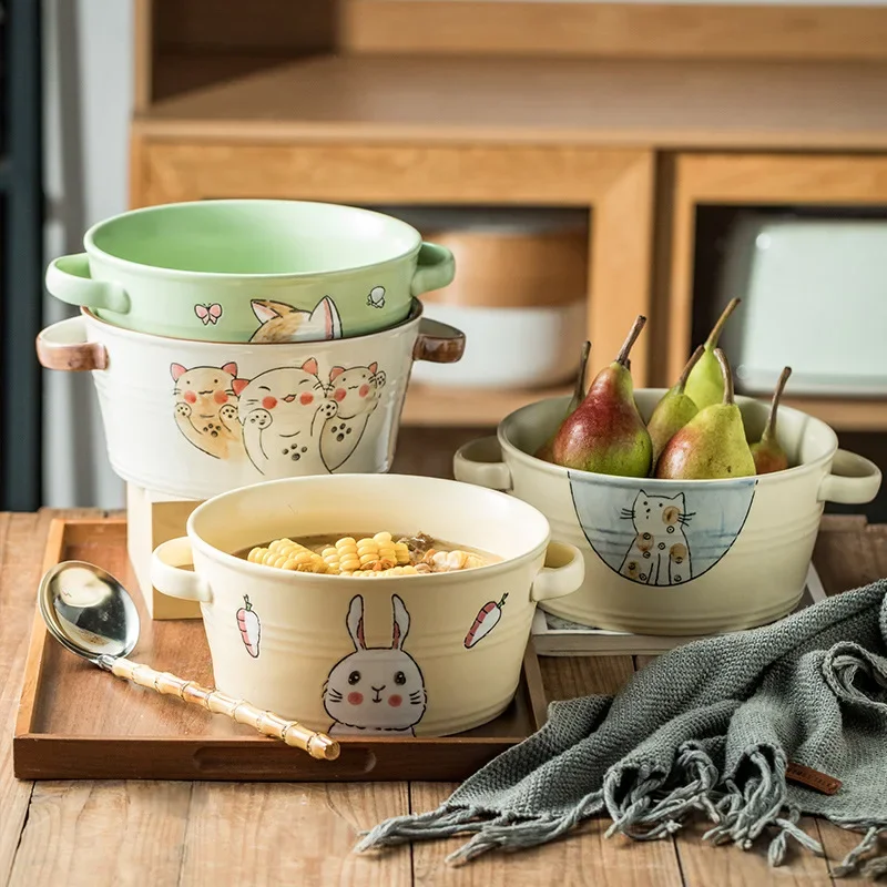 Japanese Creative Home Binaural Big Soup Bowl Salad Bowl Fruit Watchband Soup Spoon Binaural Design Anti-Scald Tableware
Japanese Creative Home Binaural Big Soup Bowl Salad Bowl Fruit Watchband Soup Spoon Binaural Design Anti-Scald Tableware