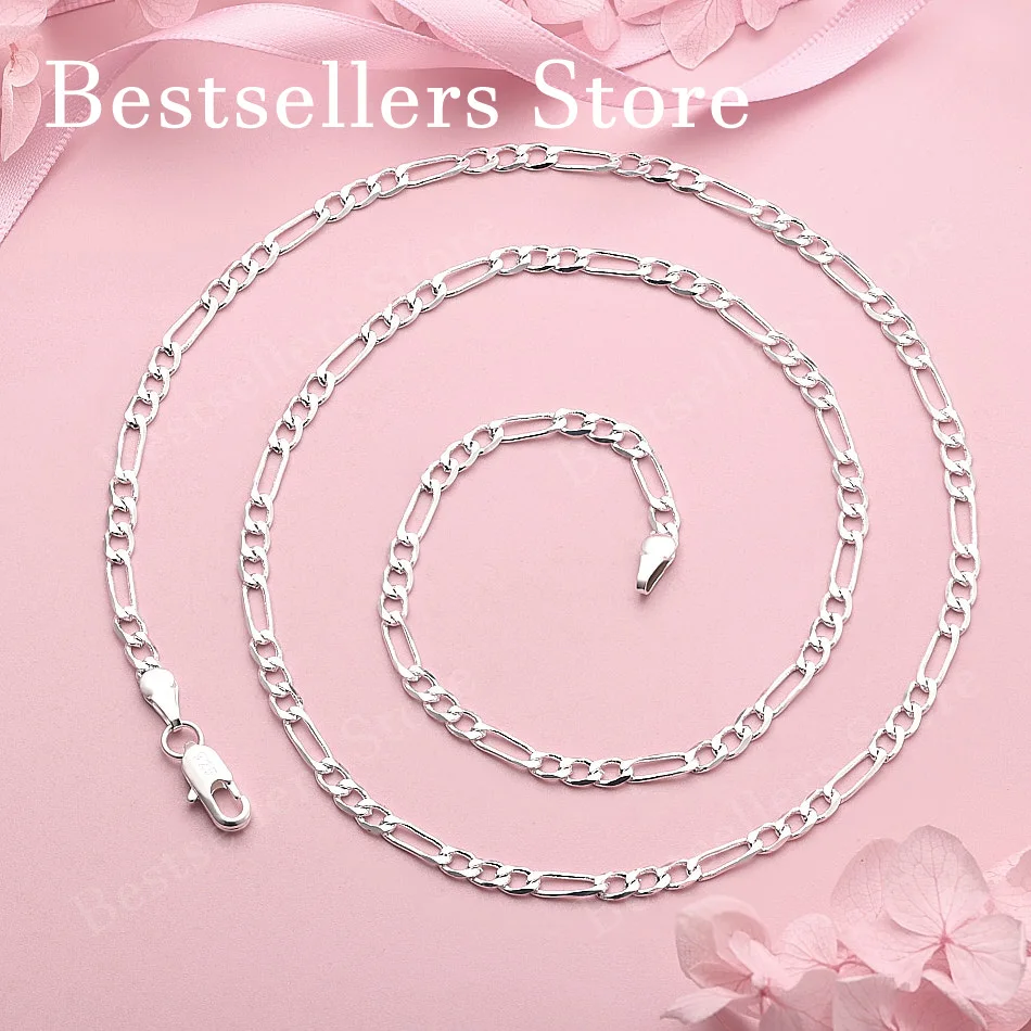 925 Sterling Silver Exquisite Figaro Chain Necklace for Men and Women, Fashionable Party Gift, Wedding Accessories
925 Sterling Silver Exquisite Figaro Chain Necklace for Men and Women, Fashionable Party Gift, Wedding Accessories