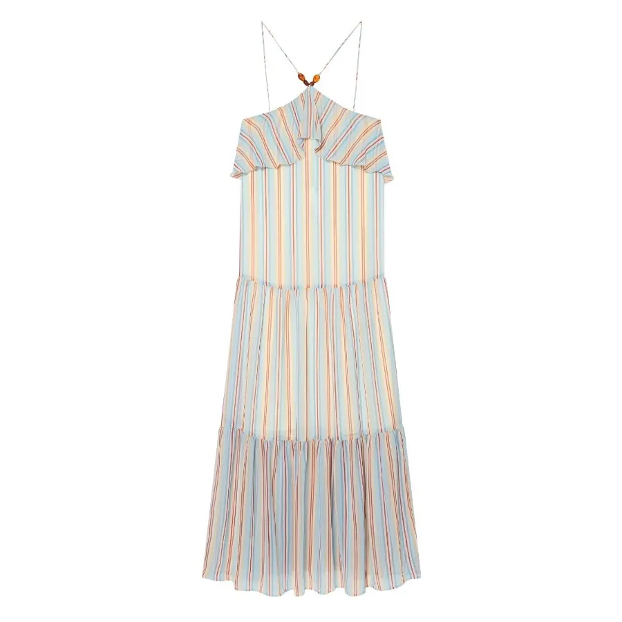 【New style】Hot women's clothing bohemian hanging neck skirt with ruffled edge, picture color stretch polyester strapless
【New style】Hot women's clothing bohemian hanging neck skirt with ruffled edge, picture color stretch polyester strapless