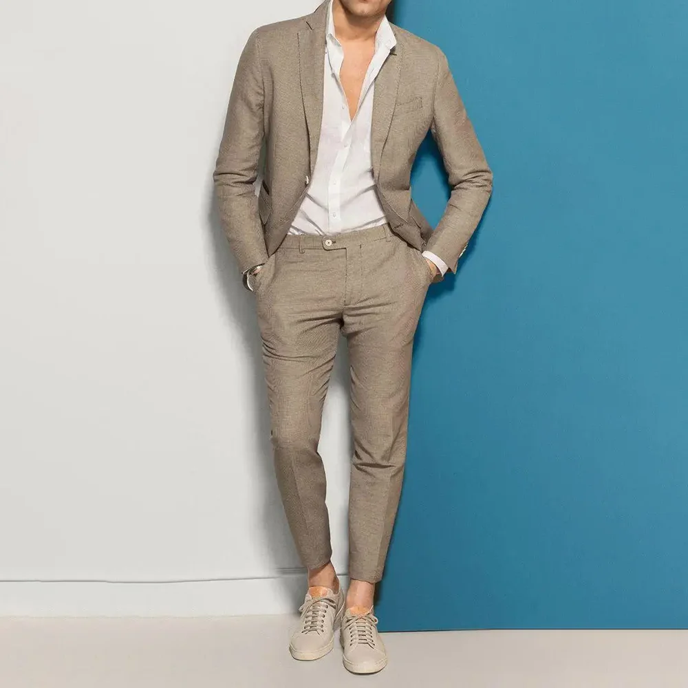 Elegant Notch Lapel Single Breasted Suits for Men Two Piece (Blazer+Pants) Chic Handsome Daily Beach Casual Slim Male Suit
Elegant Notch Lapel Single Breasted Suits for Men Two Piece (Blazer+Pants) Chic Handsome Daily Beach Casual Slim Male Suit