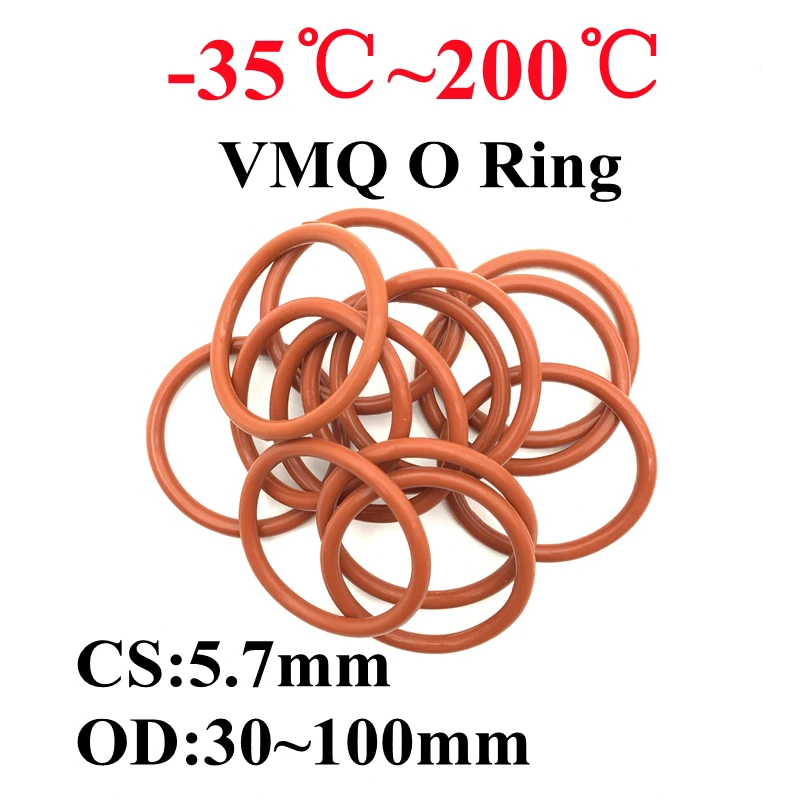 10pcs VMQ Silicone O Ring CS 5.7mm OD 30mm ~ 100mm FoodGrade Waterproof Washer Rubber Insulated O Shape Red Seal Gasket
10pcs VMQ Silicone O Ring CS 5.7mm OD 30mm ~ 100mm FoodGrade Waterproof Washer Rubber Insulated O Shape Red Seal Gasket