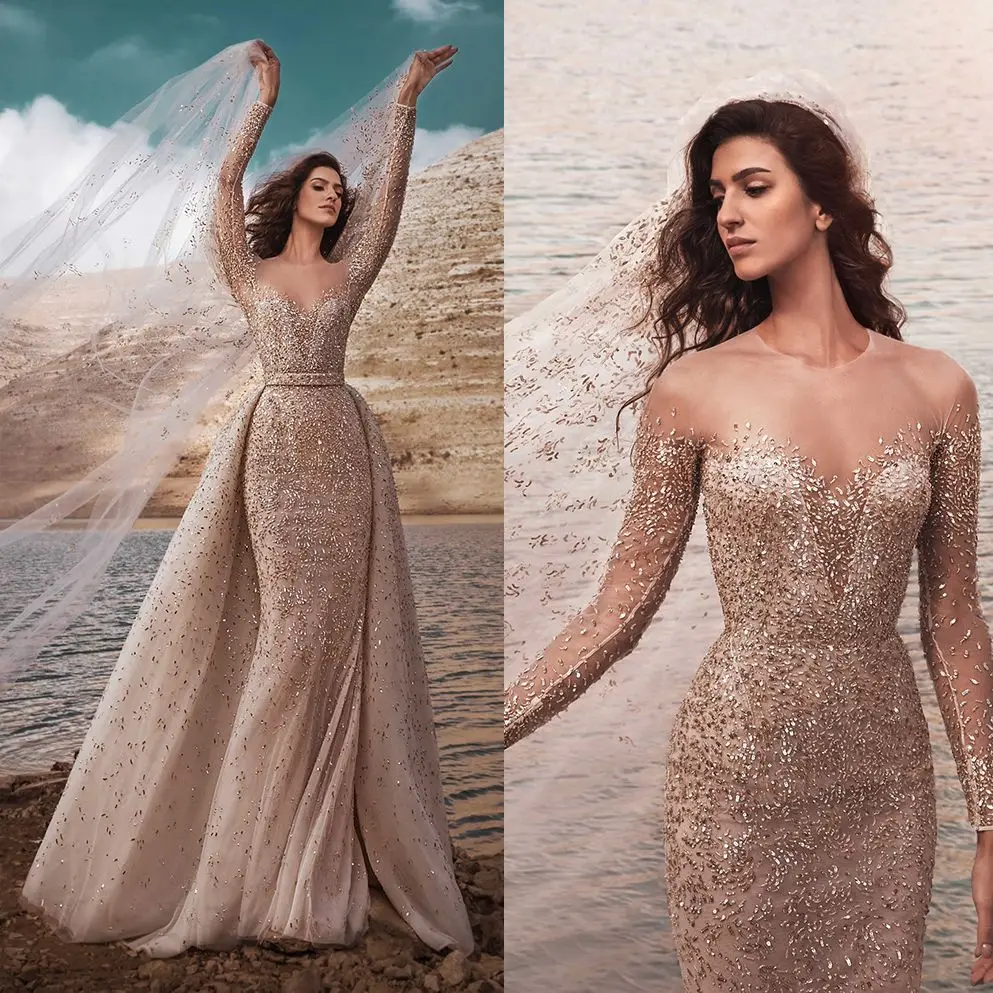 Elegant Mermaid Evening Dresses Scoop Neck Full Sleeve Prom Dress Simple Classic Beads Crystal Formal Party Gowns
Elegant Mermaid Evening Dresses Scoop Neck Full Sleeve Prom Dress Simple Classic Beads Crystal Formal Party Gowns