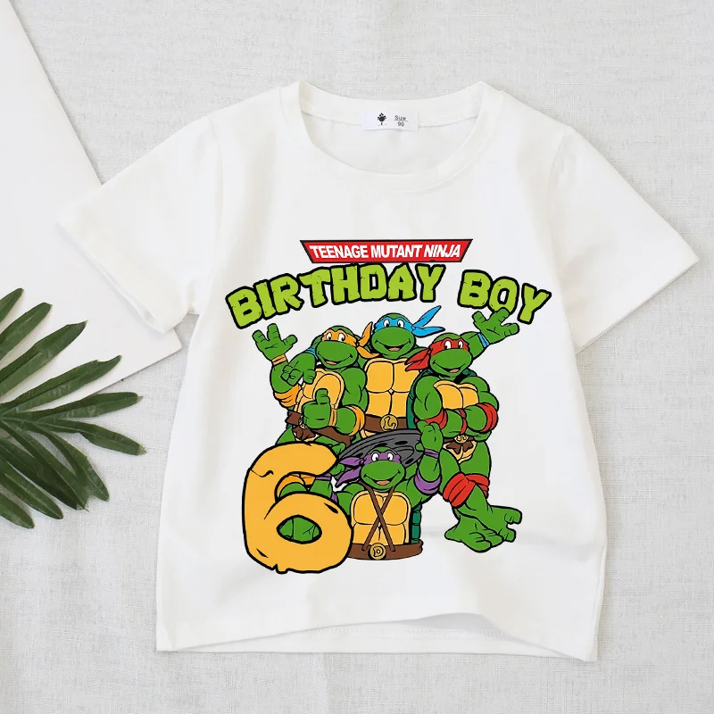 Teenage Mutant Ninja Turtles T-Shirt Cartoon Anime Figure Tops Summer Toddler Kawaii Cool Tee Baby Kids Birthday Clothes Gift
Teenage Mutant Ninja Turtles T-Shirt Cartoon Anime Figure Tops Summer Toddler Kawaii Cool Tee Baby Kids Birthday Clothes Gift