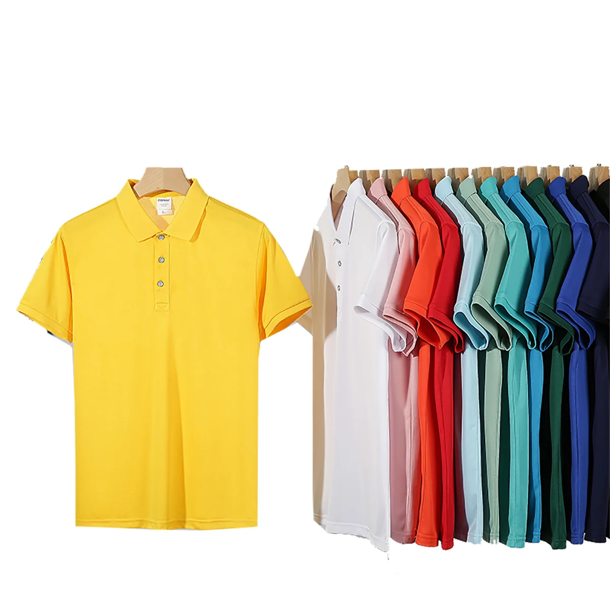 Men's Solid Color Ice Ion Lapel Short Sleeved Polo Shirts Spring Summer Team Clothing Customization Color Options Available
Men's Solid Color Ice Ion Lapel Short Sleeved Polo Shirts Spring Summer Team Clothing Customization Color Options Available