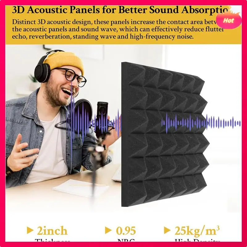 Multi 6 Piece Self Adhesive Soundproof Wall Panels 2X12x12inch Sound Proof Foam Panels Black For Wall,For Home,Recording Studio,
Multi 6 Piece Self Adhesive Soundproof Wall Panels 2X12x12inch Sound Proof Foam Panels Black For Wall,For Home,Recording Studio,