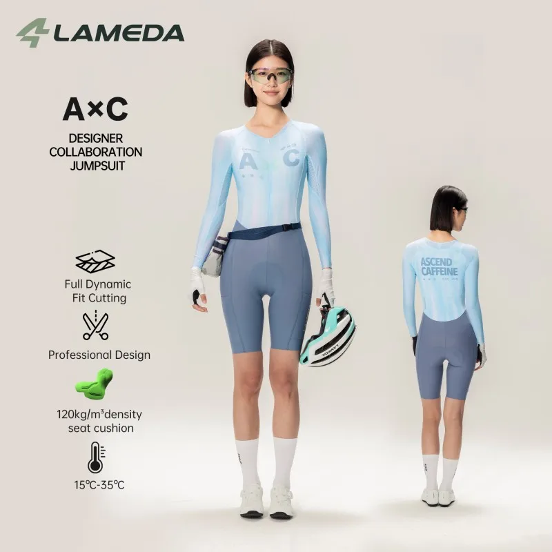 LAMEDA Women Summer Long Sleeve Jumpsuit Cycling Suit with Pad Quick Dry High Elastic Breathable Spring Professional Bike Onesie
LAMEDA Women Summer Long Sleeve Jumpsuit Cycling Suit with Pad Quick Dry High Elastic Breathable Spring Professional Bike Onesie