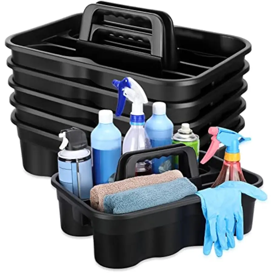 Wesiti 6 Pcs Cleaning Caddy with Handle Large Plastic Housekeeping Shower Basket Cleaning Supplies Organizer for Spray Bottles B
Wesiti 6 Pcs Cleaning Caddy with Handle Large Plastic Housekeeping Shower Basket Cleaning Supplies Organizer for Spray Bottles B