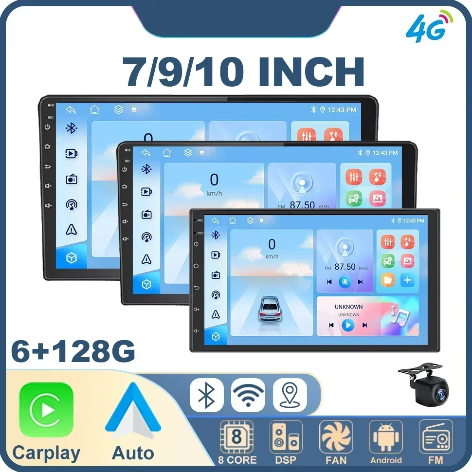 Android Auto Car Multimedia Player Wireless Carplay 7"/9"/10" WIFI BT IPS 2din Auto Stereo Car Audio Navigation GPS Head Unit 4G
Android Auto Car Multimedia Player Wireless Carplay 7"/9"/10" WIFI BT IPS 2din Auto Stereo Car Audio Navigation GPS Head Unit 4G