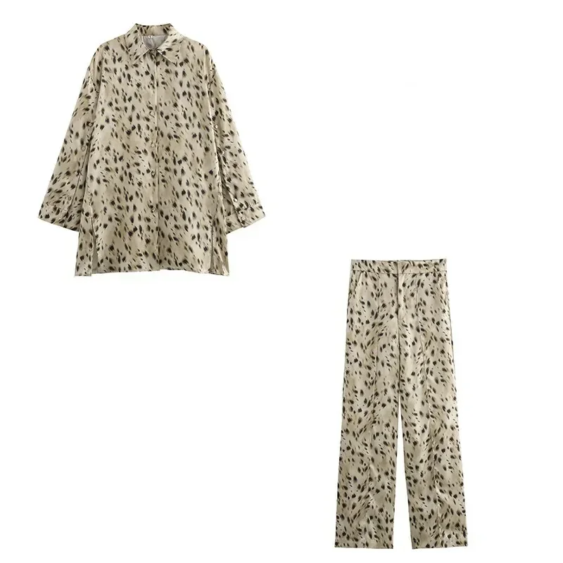 Pants Set Woman Two Pieces Casual Elegant Vintage Leopard Print Sets Women's Summer Suit Set Summer Long Sleeve Sets
Pants Set Woman Two Pieces Casual Elegant Vintage Leopard Print Sets Women's Summer Suit Set Summer Long Sleeve Sets