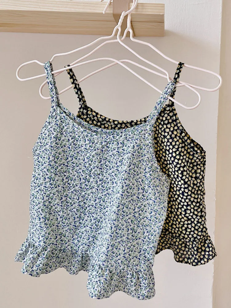 Children's Spaghetti Strap Camisole Summer New Korean Style Floral Printing Sleeveless Tops Sweet Cute Girls Tanks Top 1-6 Years
Children's Spaghetti Strap Camisole Summer New Korean Style Floral Printing Sleeveless Tops Sweet Cute Girls Tanks Top 1-6 Years