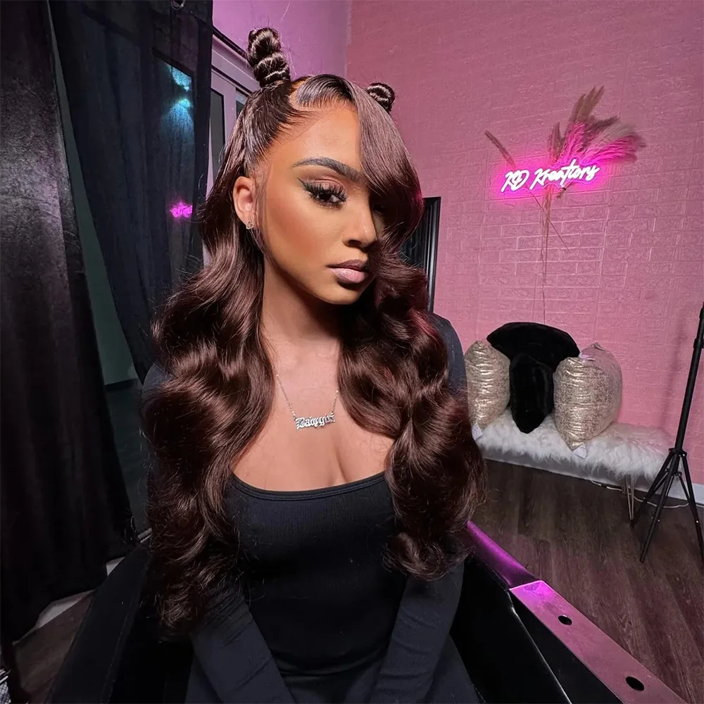 Colored Chocolate Brown Human Hair Body Wave 13x4 Lace Front Wigs 200%Density 46Inch Brazilian 13x6HD Lace Frontal Wig For Women
Colored Chocolate Brown Human Hair Body Wave 13x4 Lace Front Wigs 200%Density 46Inch Brazilian 13x6HD Lace Frontal Wig For Women