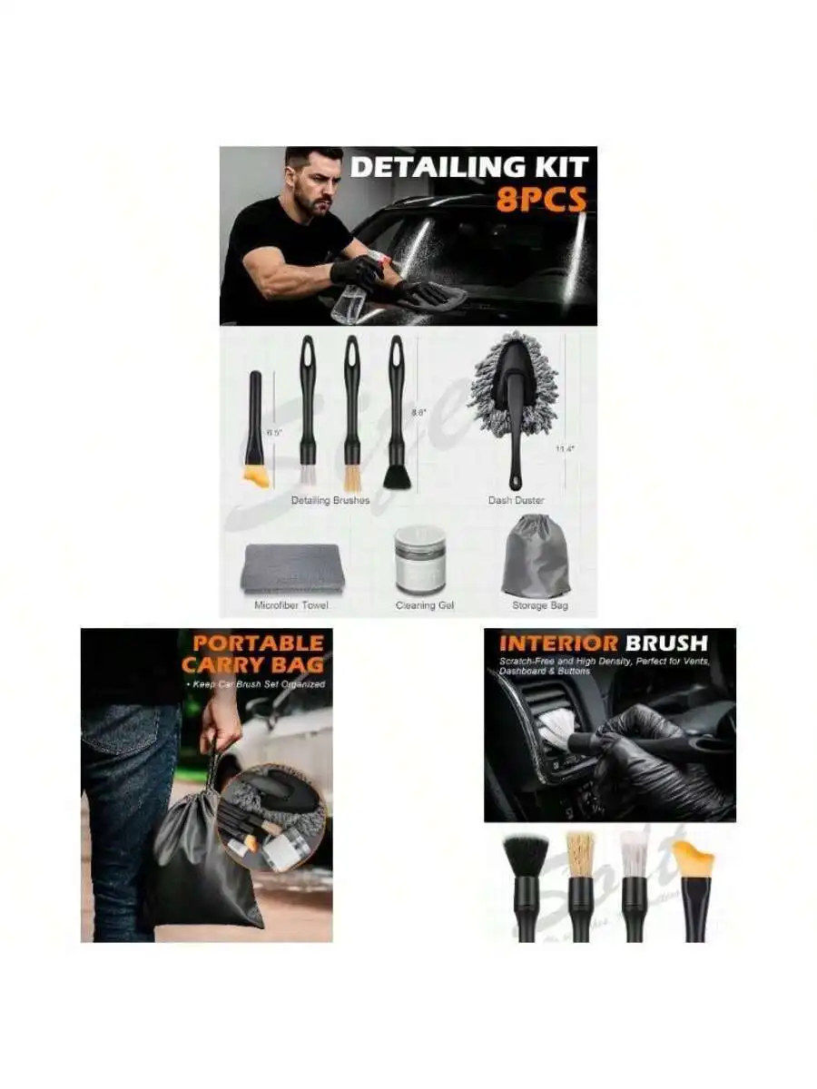 8PCS Car Detailing Brush Set Interior Cleaning Kit With Duster Microfiber Towel Cleaning Gel For Vents Dashboard
8PCS Car Detailing Brush Set Interior Cleaning Kit With Duster Microfiber Towel Cleaning Gel For Vents Dashboard