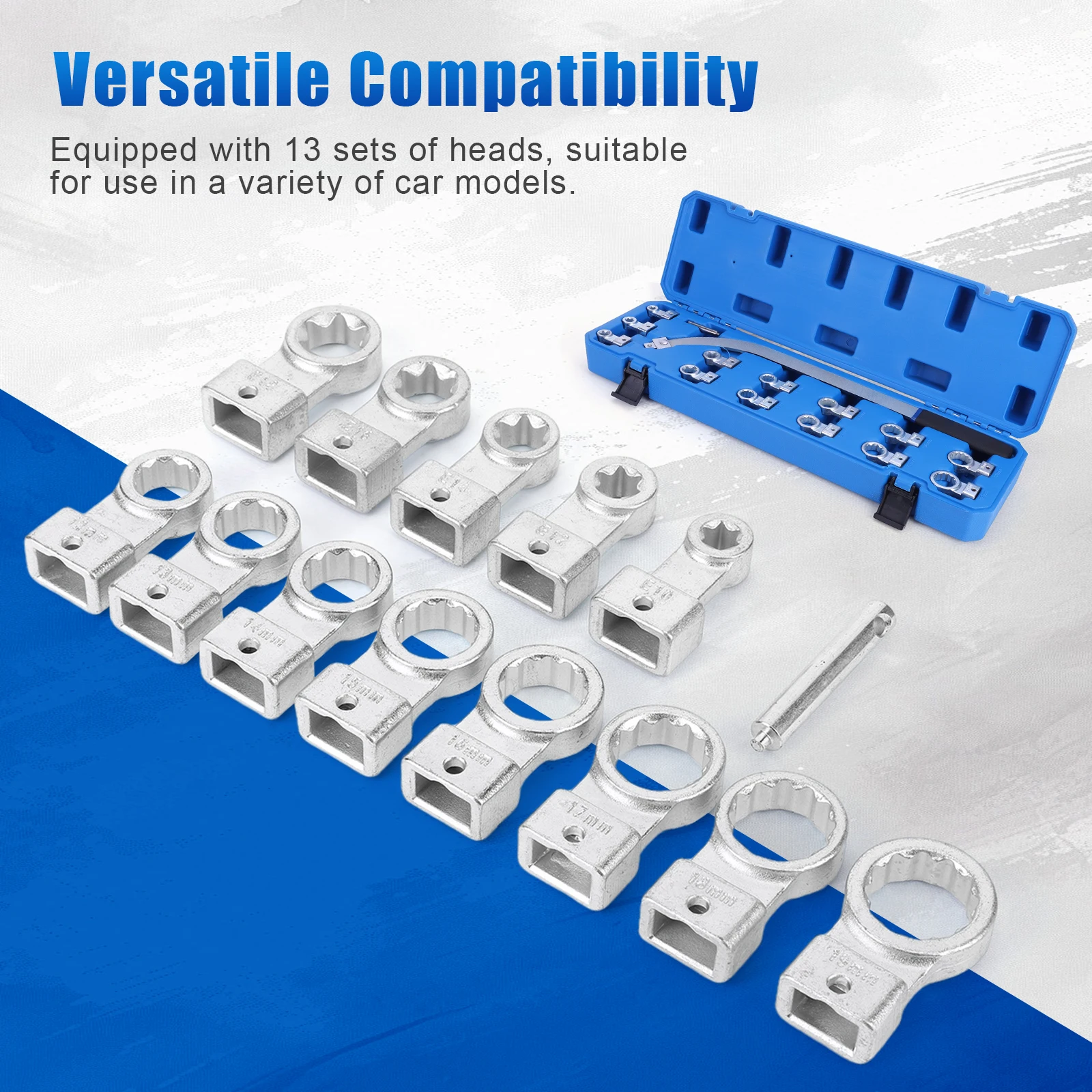 15PCS Serpentine Belt Tension Pulley Wrench Set Screw Removal Tool Idler Pulley Adjustment Wrench Fit for Most Vehicle Types
15PCS Serpentine Belt Tension Pulley Wrench Set Screw Removal Tool Idler Pulley Adjustment Wrench Fit for Most Vehicle Types